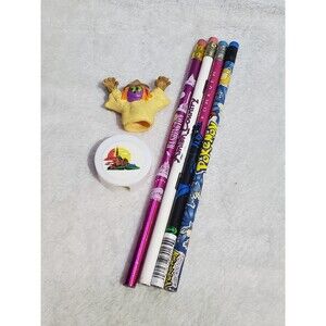 Stationery Pencil Lot Of 4 Pencil Topper Sharpener Pokemon Batman Forever